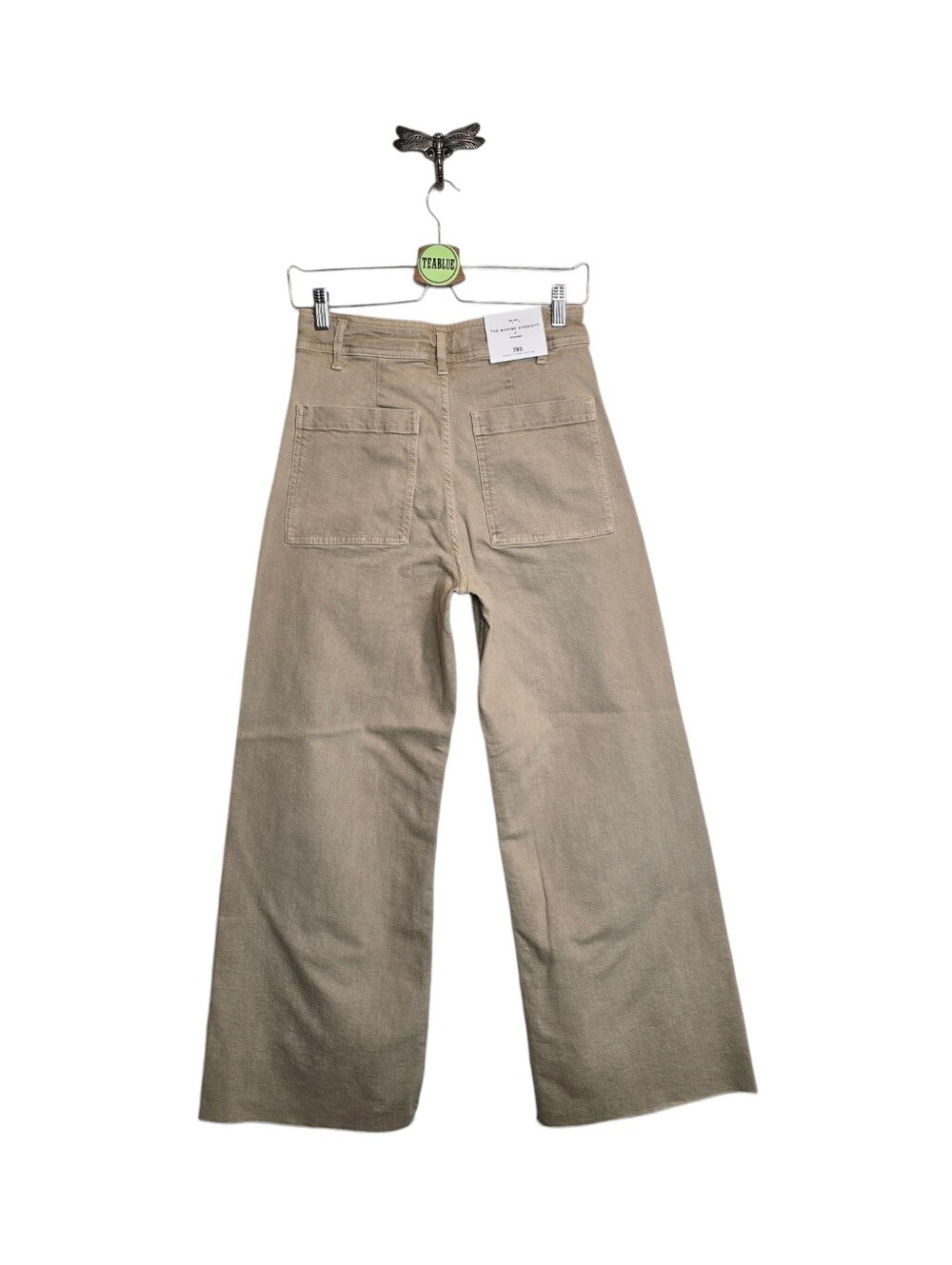 ZARA 6 The Marine Straight Stone Grey Beige Tan Jean Neutral Minimalist 6 - Picture 2 of 11